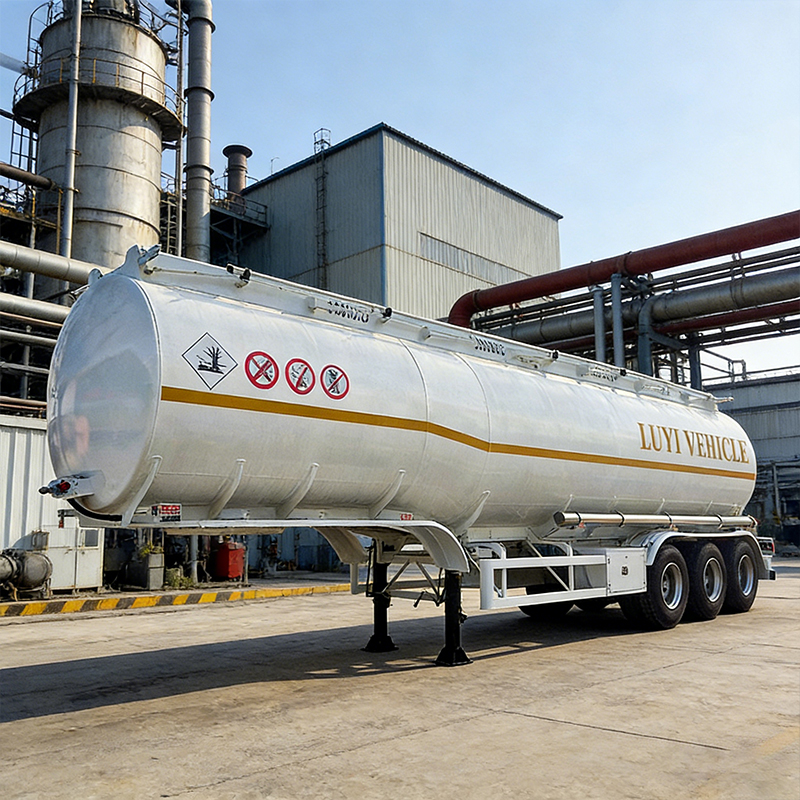 3 Axle 4 Compartments 45000L Aluminum Tanker Trailer for Chemicals Diesel Gasoline Fuel Oil Transpor